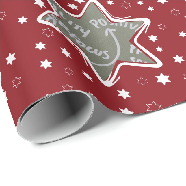 Papier Cadeau Étoiles de Noël sur mesure pour coach de vie - Emb (Coin rond)