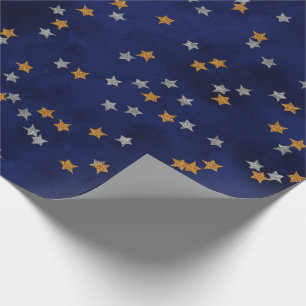 Papier Cadeau Étoiles de parties scintillant sur papier grunge