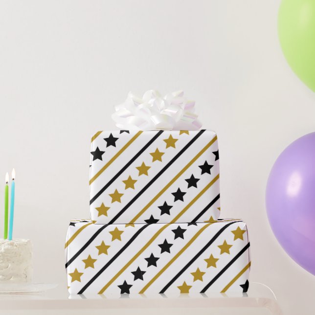 Papier Cadeau Étoiles Dorées (Cadeaux de fête)