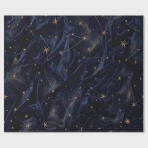 Papier Cadeau Étoiles Dorées Ciel Céleste Astrolog