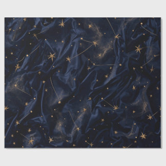 Papier Cadeau Étoiles Dorées Ciel Céleste Astrolog
