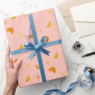 Papier Cadeau Étoiles et lunes magiques Jolly Rose doux