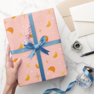 Papier Cadeau Étoiles et lunes magiques | Jolly Rose doux