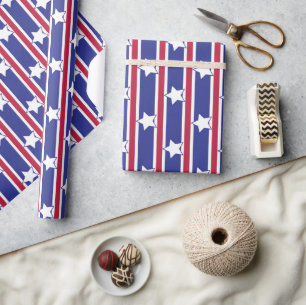 Papier Cadeau Étoiles et rayures patriotiques amusantes et fanta