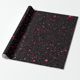 Papier Cadeau Étoiles Rose Chaud