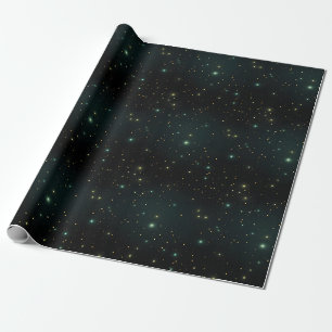 Papier Cadeau Étoiles sur fond noir