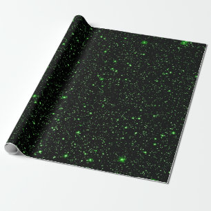 Papier Cadeau Étoiles Vertes