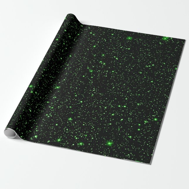 Papier Cadeau Étoiles Vertes (Déroulé)