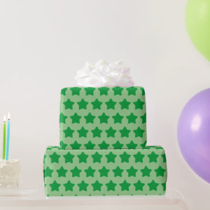 Papier Cadeau Étoiles vertes simples