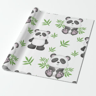 PAPIER CADEAU ÊTRE INTELLIGENT COMME UN PANDA BEAR BAMBOO CHINE
