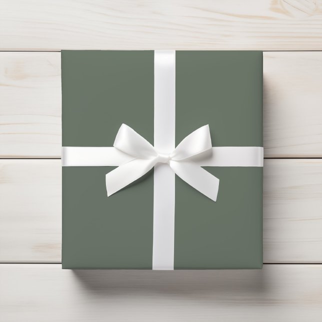 Papier Cadeau Eucalyptus rouille Vert couleur solide (Créateur téléchargé)