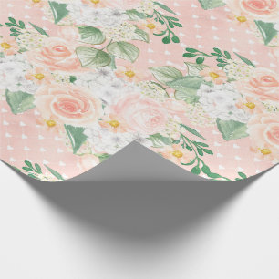 Papier Cadeau Eucalyptus Russe Floral Sage Vert rose