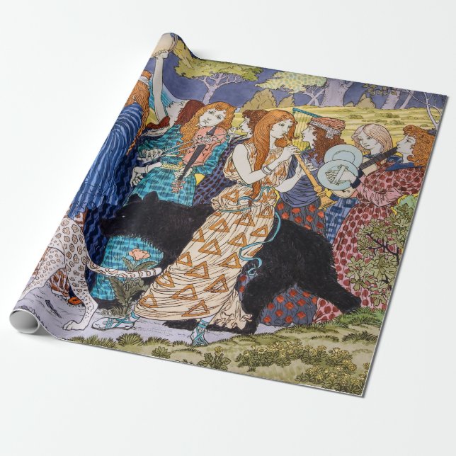 Papier Cadeau Eugene Grasset - Panneau Décoratif Harmonie (Déroulé)