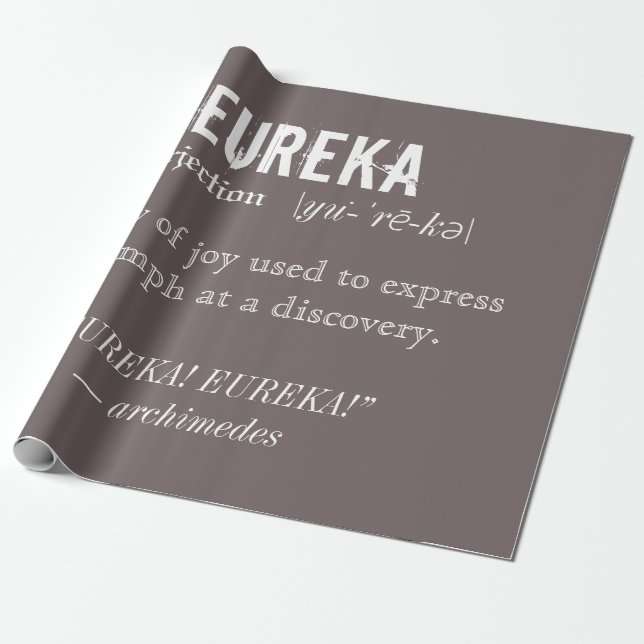 Papier Cadeau Eureka Définition Archimède Principale Science (Déroulé)