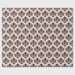 Papier Cadeau Éventail Art Déco en forme de larme en ivoire, mar