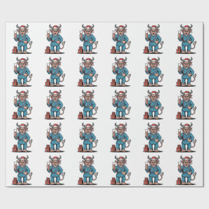 Papier Cadeau Evil Krampus Infirmière Scrubs Infirmière Noël