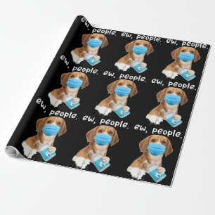 Papier Cadeau Ew Personnes Chien Portant Le Masque Visage Beagle