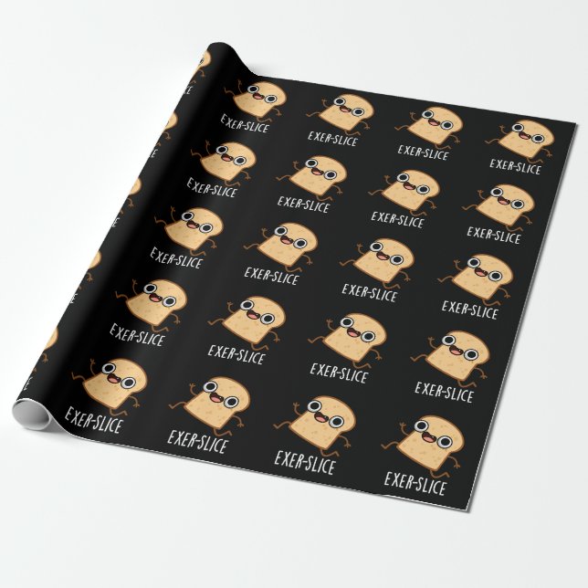 Papier Cadeau Exer-slice Drôle de Pain Pun Dark BG (Déroulé)