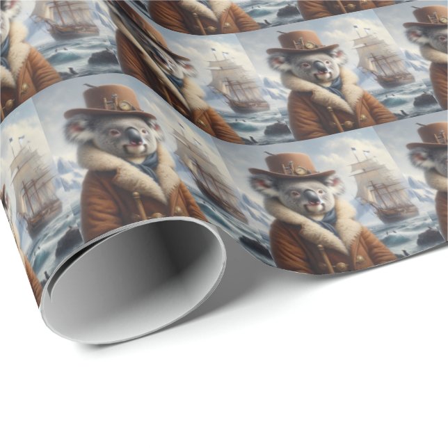 Papier Cadeau Explorateur arctique de Koala (Coin rond)