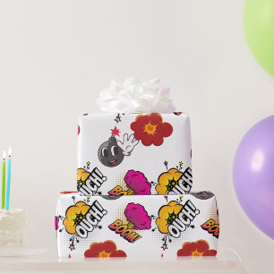 Papier Cadeau Explosion de bande dessinée Pop Art Ouch Cadeau bl