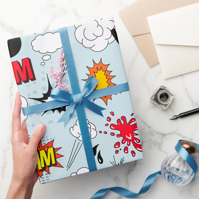 Papier Cadeau Explosion de bande dessinée rétro Pop Art (Créateur téléchargé)