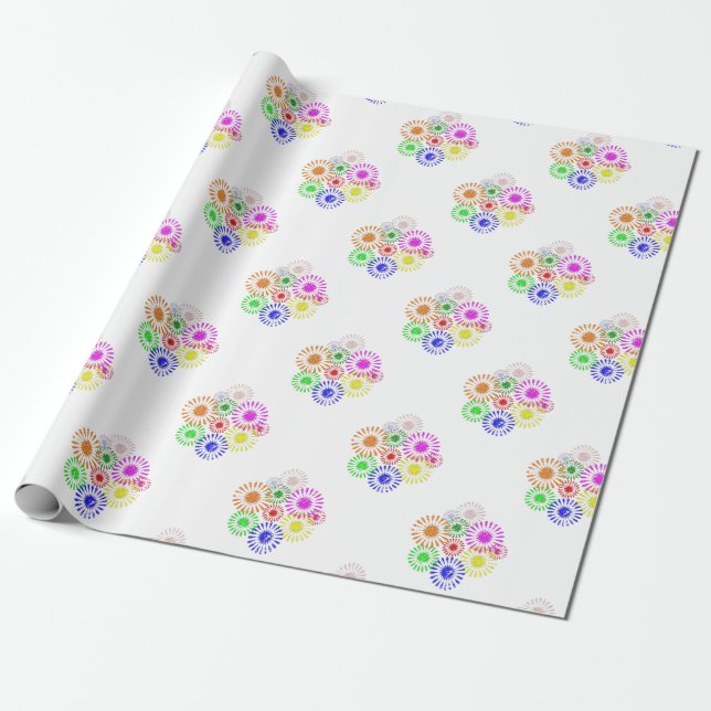 Papier Cadeau Explosion de fleurs en détresse (Déroulé)