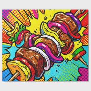 Papier Cadeau Explosion de Kebab Pop Art