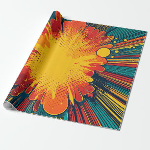 Papier Cadeau Explosion de style BD Pop Art