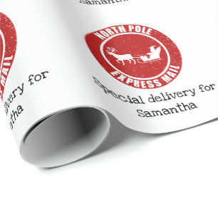 Papier Cadeau Express du Pôle Nord Cadeaux de Noël Père Noël