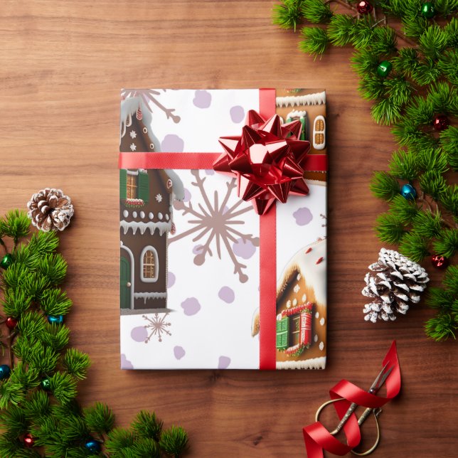 Papier Cadeau Exquise Gingerbread Maison Vacances papier d'embal (Cadeau de vacances)