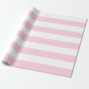Papier Cadeau Extra Large rayures rose et blanc clair