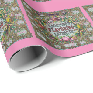 Papier Cadeau Extraits de cuisson de fruits à fleurs victoriens