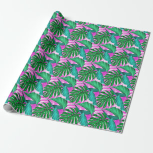 Papier Cadeau Extraordinaires feuilles de palmiers tropicaux flu