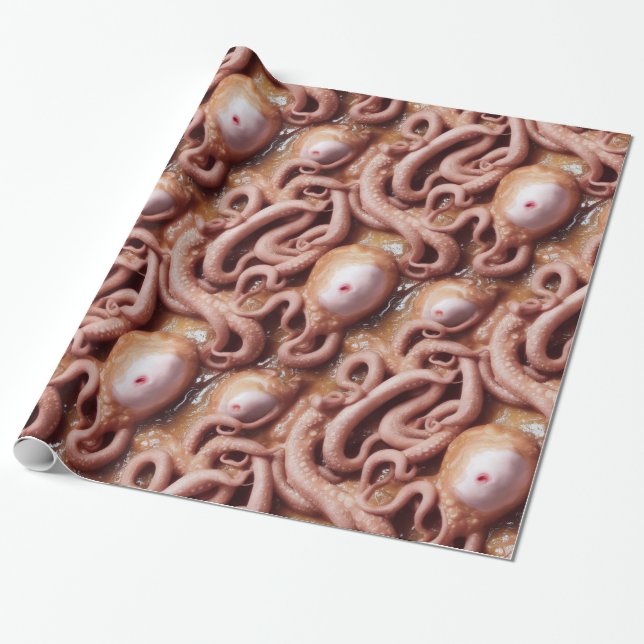 Papier Cadeau Eyeball et Tentacle Stew Alien déplaisant et brut (Déroulé)