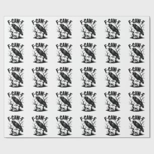 Papier Cadeau F-Caw-F Corneille noire Oiseau noir Drôle