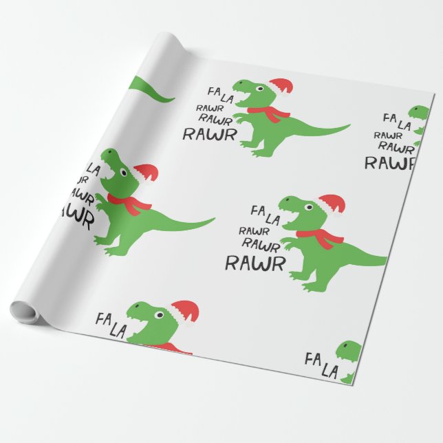 PAPIER CADEAU FA LA DINASOUR DANS UN PAPIER DE RÉCUPÉRATION DE S (Déroulé)