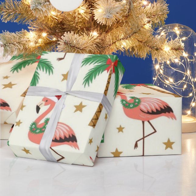 Papier Cadeau Fa-La-La-Flamant (Vacances)