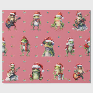 Papier Cadeau Fabrique Frog Rock Band Noël Fête Lt Rouge
