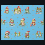 Papier Cadeau Fabuleux Grenouilles Noël Fête en Bleu<br><div class="desc">Fun frogs papier d'emballage de vacances divertiront et raviront toute personne à qui vous le faites cadeau! Le papier d'emballage amusant et de qualité sera votre préféré. Recherchez notre assortiment extraordinaire Frog Rock Band de trois feuilles plates et des papiers d'emballage roulés pour correspondre! De plus, tous les produits sur...</div>
