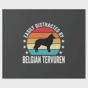 Papier Cadeau Facilement Distrait Par Chien Tervuren Belge