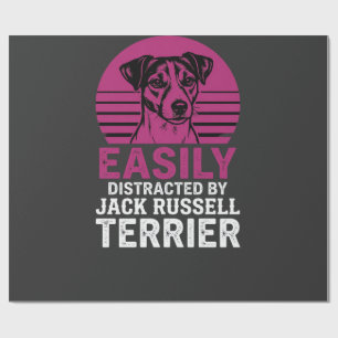 Papier Cadeau Facilement Distrait Par Un Terrier Jack Russell