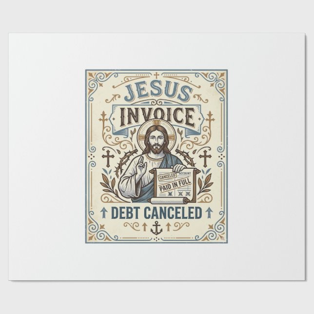 Papier Cadeau Facture Jésus Dette Annulée Facture Jésus Dette Pe (Plat)