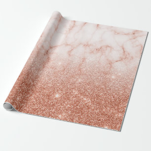 Papier Cadeau Fading Ombre Parties scintillant Rose Gold Marble