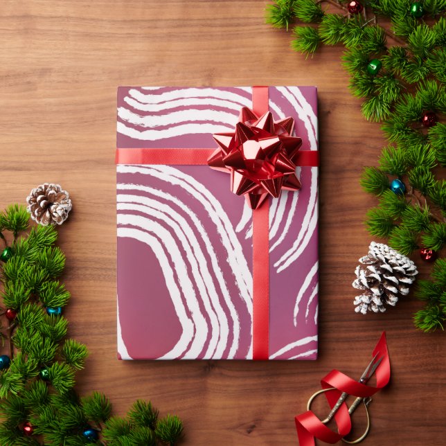 Papier Cadeau Faire votre marque rose (Cadeau de vacances)