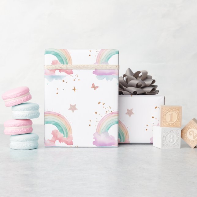 Papier Cadeau Fairy Girl Arc en ciel Magie Teapot Anniversaire (Baby Shower)