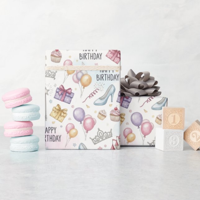 Papier Cadeau Fairy Tale Anniversaire Motif d'aquarelle (Baby Shower)