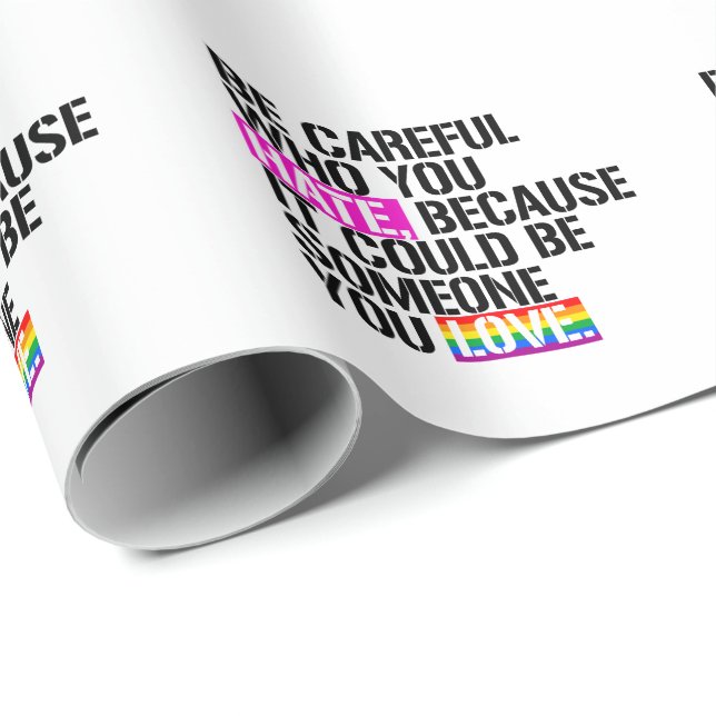 Papier Cadeau Fais attention à qui tu détestes (Coin rond)