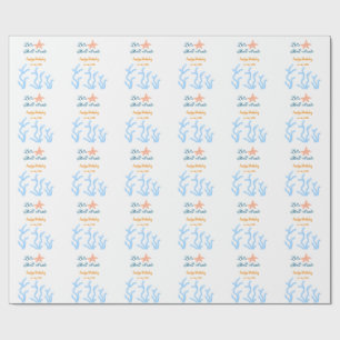 Papier Cadeau Faisons la fête sous l'anniversaire bleu marine