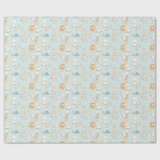 Papier Cadeau Fait avec Crainte et Merveille : Bébé Garçon Chrét