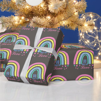 PAPIER CADEAU "FAITES CE QUE VOUS AIMEZ" CITER BROWN RETRO BOHO 